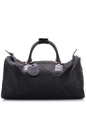 Gucci Zip Duffle Bag Vintage Web Canvas #250919G19B